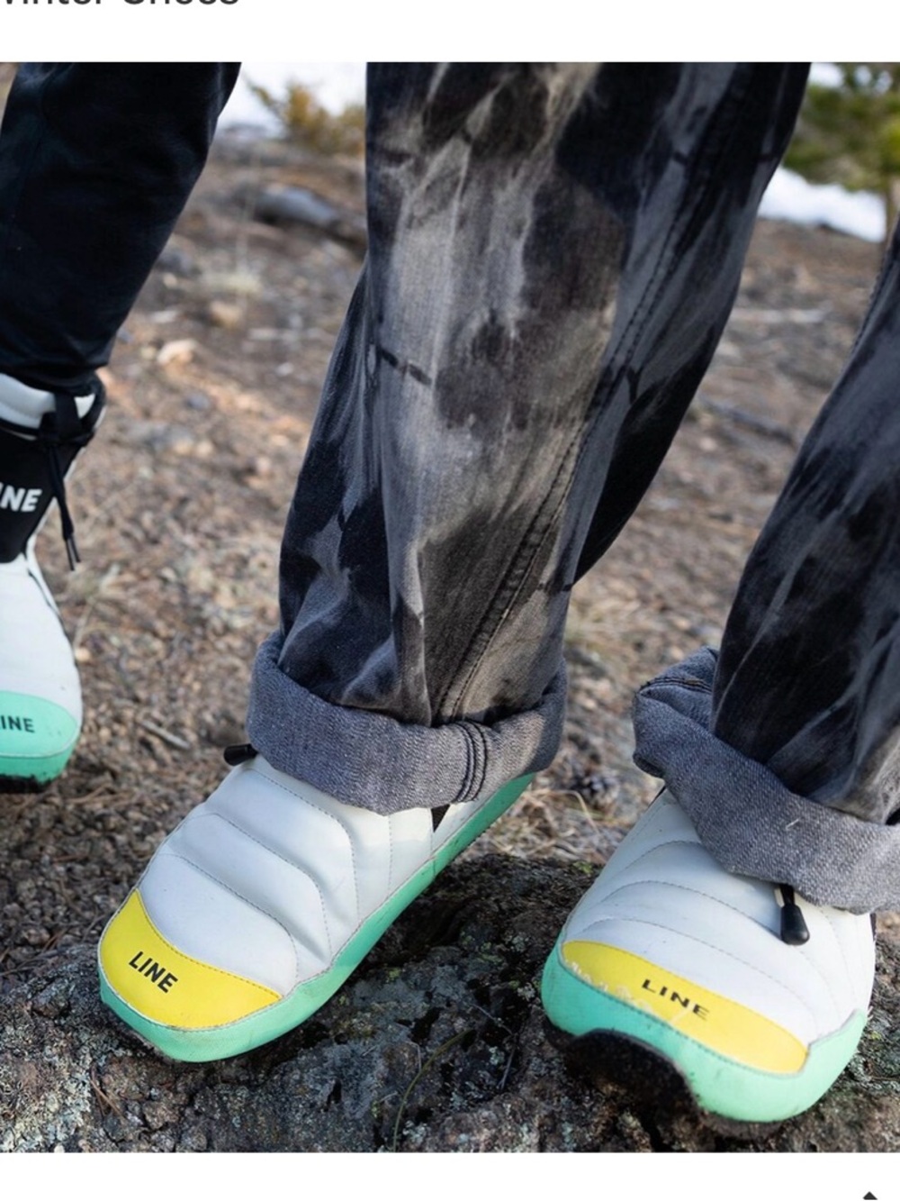 LINE Men’s Apres Bootie 1.0 Waterproof Snow Boots in White/Yellow/Green